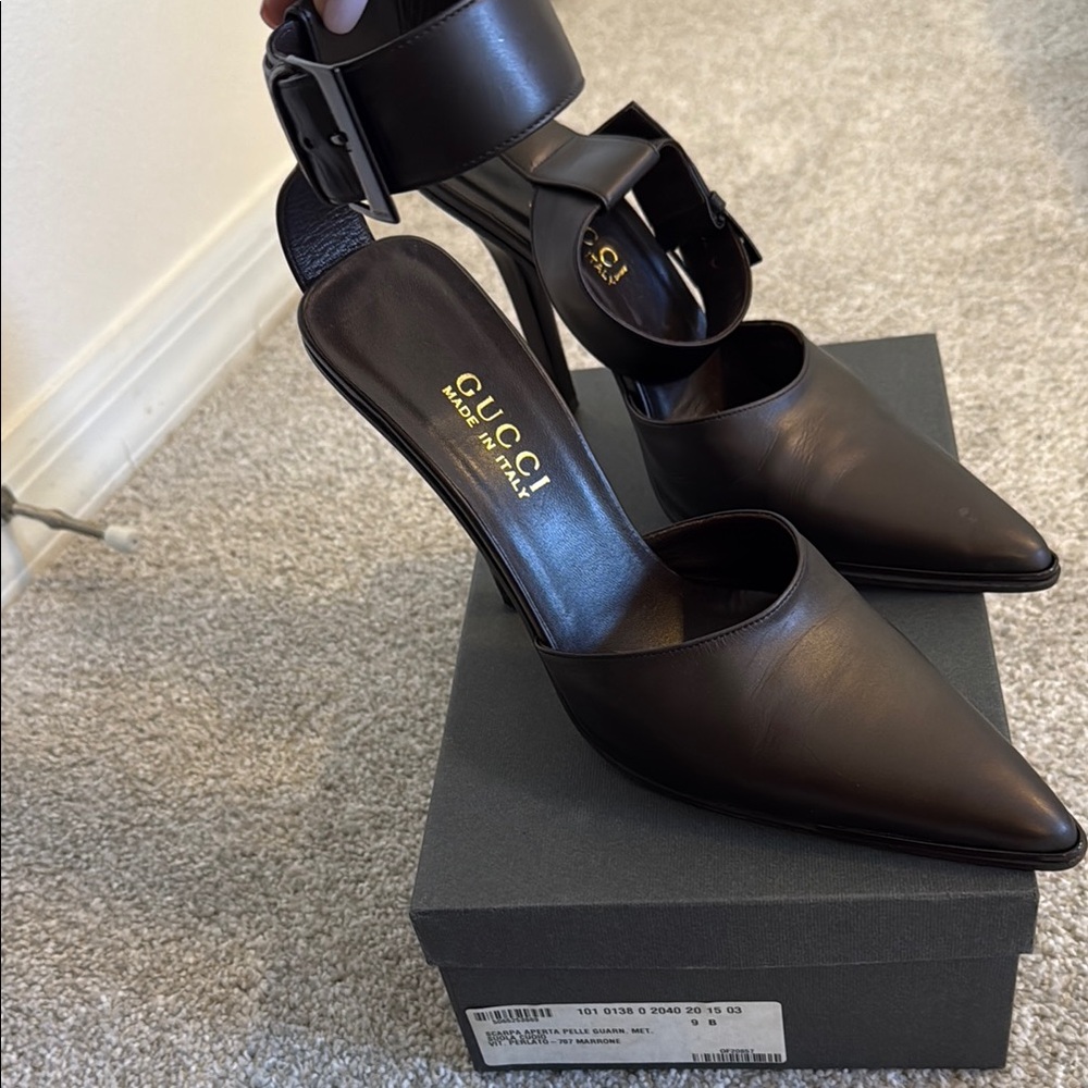Gucci Bronze/Chocolate Leather Women's Heels